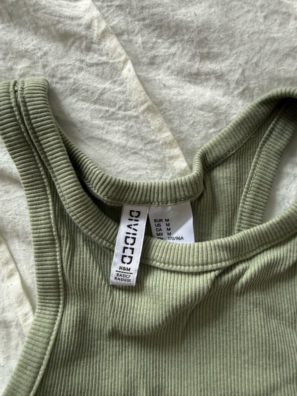 Ribbed Racerback Crop Tank Tops - Black & Sage - Picture 2 of 4